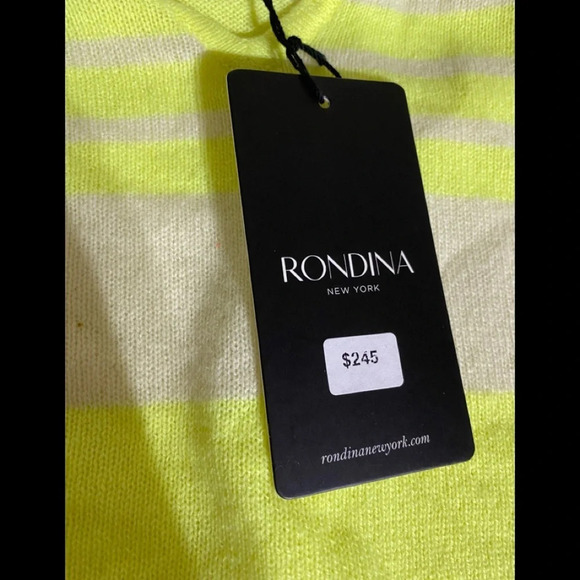 NWT Rondina 100% Cashmere Striped Sweater - Picture 3 of 7